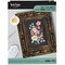 Vivid by Brea Reese: Funky Frame Gem Kit - Flowers - Peeel & Stick, Create A Colorful Bouquet Scene, 8x6" Golden Frame, Sorting Tray, DIY Adult Craft